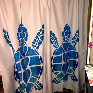 5 ft x 20 inches pair of curtains w sea turtle